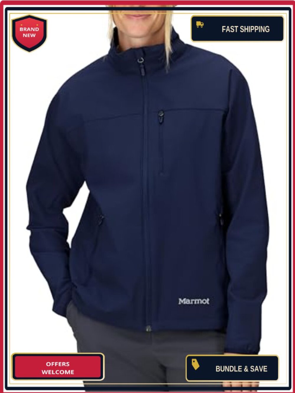 Women's Softshell Jacket Water-Resistant Stretch Breathable Hiking Marathon